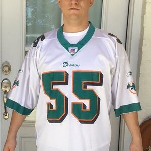 Vintage Authentic SEAU 55 Football Jersey NFL Miami Dolphins Reebok XL